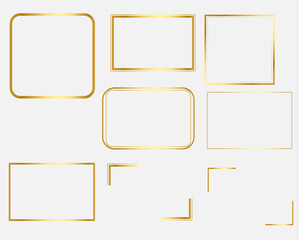 Golden Frame rectangle border illustration, Vector design elements