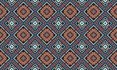 Geometric ethnic flower pattern for background,fabric,wrapping,clothing,wallpaper,Batik,carpet,embroidery style.