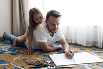 father and his daughter at home