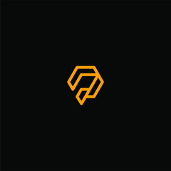 modern letter P logo using simple line design