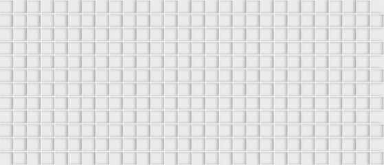 White fence checkered tiles emboss modern wall decoration and background