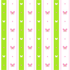 Rainbow Green Pink Pastel Cute Beautiful Butterfly Vertical Line Stripe Dot Dash Line Circle Seamless Pattern Vector Illustration Tablecloth, Picnic mat wrap paper, Mat, Fabric, Textile, Scarf