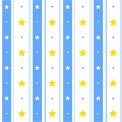 Yellow Blue Pastel Star Shining Sparkle Sky Vertical Line Stripe Dot Dash Line Circle Seamless Pattern Vector Illustration Tablecloth, Picnic mat wrap paper, Mat, Fabric, Textile, Scarf