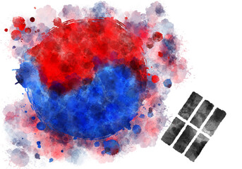 Graphic images applied with the Korean flag Taegeukgi, which can be used as a graphic background on Korean national holidays.