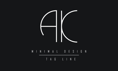 KA or AK Logo Design Vector Art Illustration 