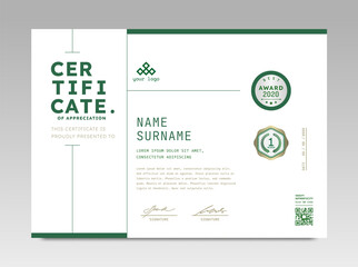 Fototapeta premium Modern Design Certificate. Certificate template awards diploma background vector modern design simple elegant and luxurious elegant. layout horizontal in A4 size