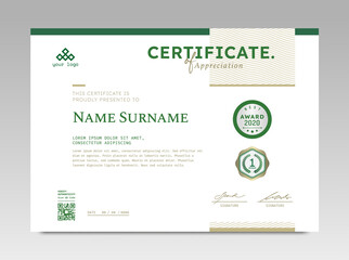 Modern Design Certificate. Certificate template awards diploma background vector modern design simple elegant and luxurious elegant. layout horizontal in A4 size