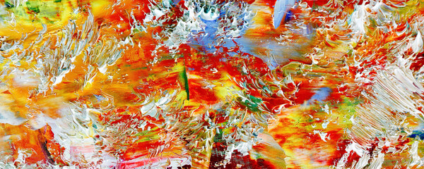 Color texture. Hand drawn oil painting on canvas. Abstract art background. Modern, contemporary art. Colorful canvas. Wall decor background	
