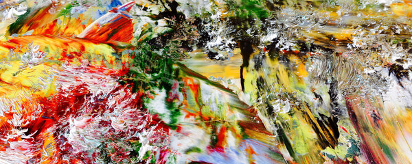 Color texture. Hand drawn oil painting on canvas. Abstract art background. Modern, contemporary art. Colorful canvas. Wall decor background	
