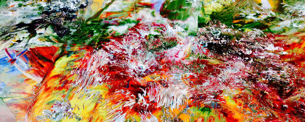 Color texture. Hand drawn oil painting on canvas. Abstract art background. Modern, contemporary art. Colorful canvas. Wall decor background	
