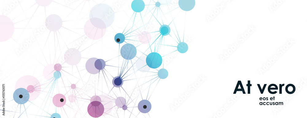 Poster Vector future technology design template. Abstract connecting dots and lines. Geometric illustratuion