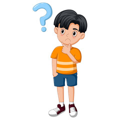 Boy is thinking or in some doubt