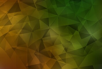 Dark Green, Yellow vector texture with triangular style.