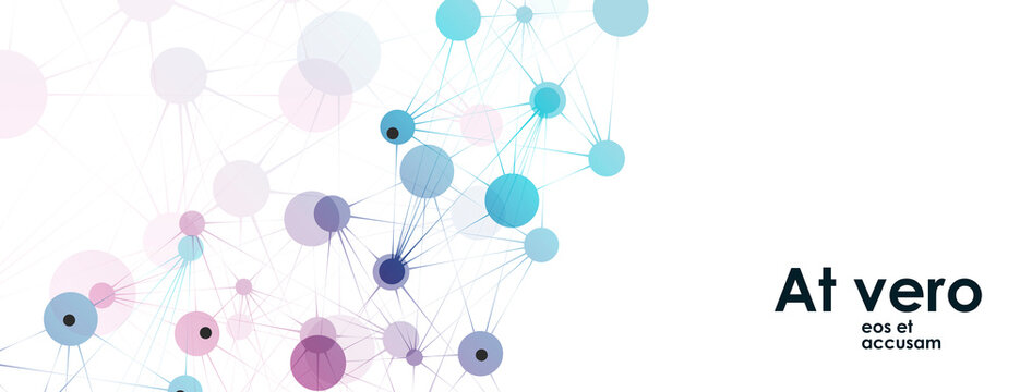 Vector future technology design template. Abstract connecting dots and lines. Geometric illustratuion