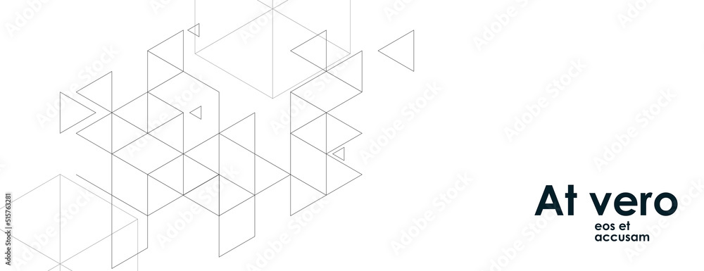 Aufkleber Triangles graphic geometry illustration. Vector banner design. Business computer background. Hexagons art
