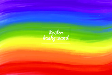 Watercolor rainbow brush stripes seamless pattern. Paintbrush lines texture for backdrop. Hand drawn paint strokes design artwork vector.	
