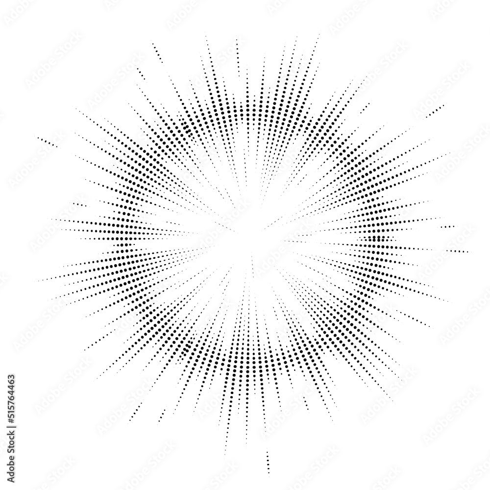 Poster bursting rays. sunburst frame. abstract equalizer element with dotted lines for design. vector illus