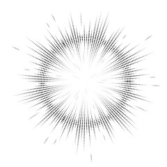 Bursting rays. Sunburst frame. Abstract equalizer element with dotted lines for design. Vector illustration.