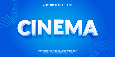 cinema movie editable text effect - obrazy, fototapety, plakaty