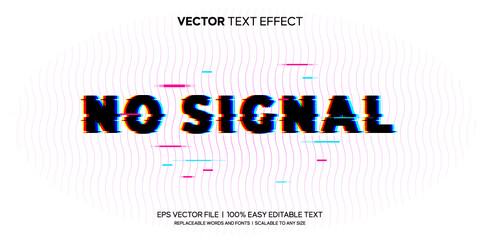 glitch no signal editable text effect