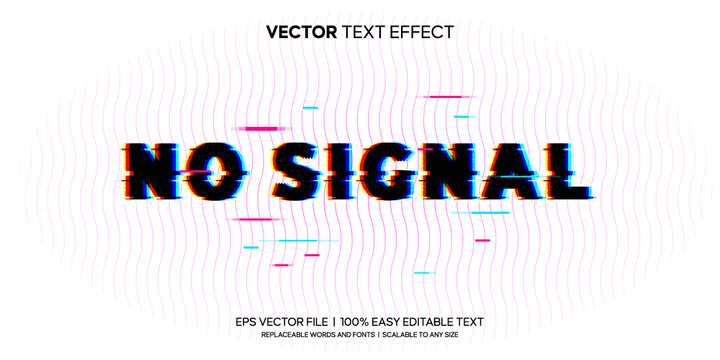 glitch no signal editable text effect
