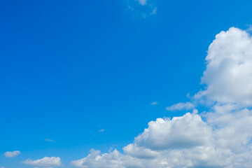 Fototapeta na wymiar 春の青空と雲　背景素材　4月　コピースペース