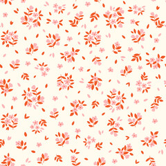 Cute floral background. Vector seamless pattern with ditsy flowers. Vintage botanical surface pattern design. Cottage core wallpaper