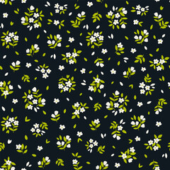 Cute floral background. Vector seamless pattern with ditsy flowers. Vintage botanical surface pattern design. Cottage core wallpaper