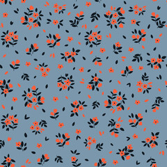 Cute floral background. Vector seamless pattern with ditsy flowers. Vintage botanical surface pattern design. Cottage core wallpaper