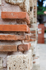 Details from ruins of old roman building in old city of Nesebar