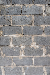 Gray hollow brick wall. Perfect for background.