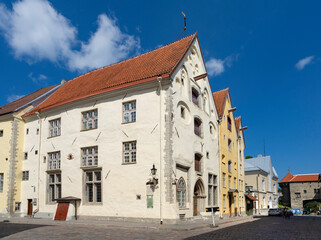 Fototapeta na wymiar Medieval houses in Tallinn, Estonia