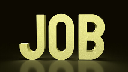 The gold job on black  background  for business concept 3d rendering