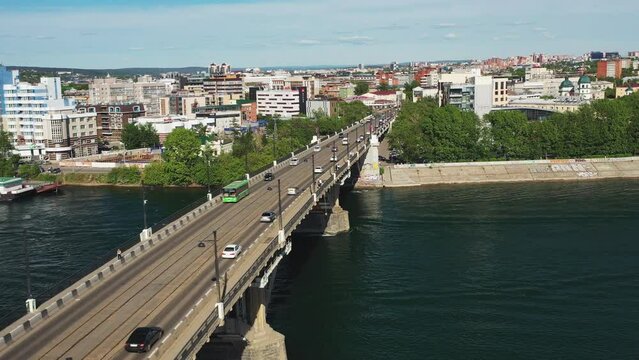 Irkutsk Russia Angara bridge Siberia