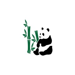 panda icon logo vector design