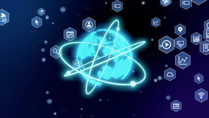 Global communication network concept. Digital transformation.