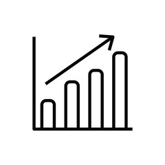 Analytics bar chart icon vector graphic illustration