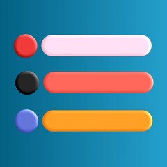 Fototapeta premium 3D menu icons can be used for presentations