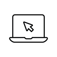 Laptop computer icon vector graphic illustration