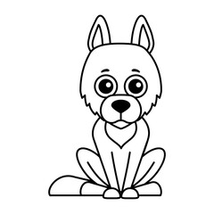 Forest animal for children coloring book. Funny wolfin a cartoon style