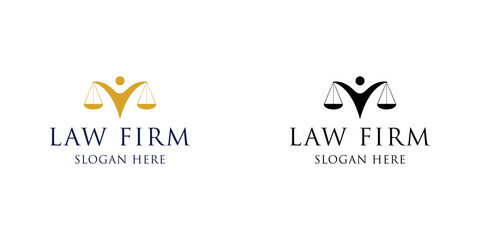 Fototapeta na wymiar law office logo style trendy stylist simple