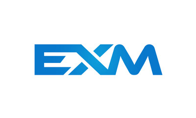 Connected EXM Letters logo Design Linked Chain logo Concept