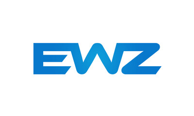 Connected EWZ Letters logo Design Linked Chain logo Concept