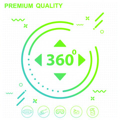 360 degree angle icon illustration - modern design 002