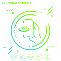 360 degree angle icon illustration - modern design