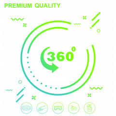360 degree view icon illustration - modern design 01