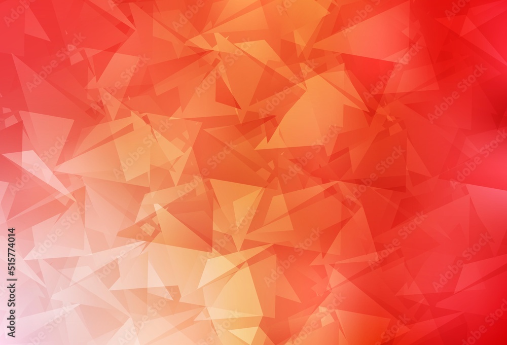 Canvas Prints light red, yellow vector triangle mosaic background.