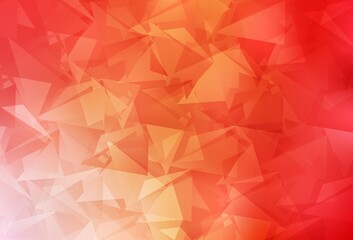 Light Red, Yellow vector triangle mosaic background.