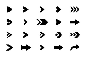 Arrow icons set simple and flat symbol collection