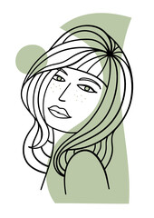 Beauty illustration of young woman looking confidently into the camera